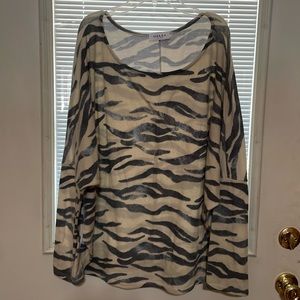 Zebra printed lightweight top